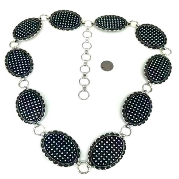 POLKA DOT OVAL CONCHO LINK WESTERN CHAIN BELT - SM SIZE