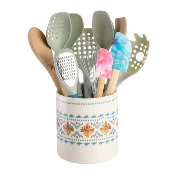 TIA SAVORY SAFFRON - 12 PC GADGET SET W/ CERAMIC CROCK