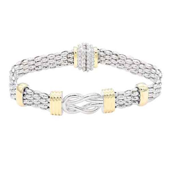 14K GOLD PLATED 2-TONE BASE BRASS BRACELETS