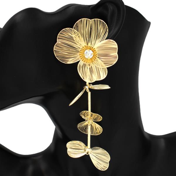 STATEMENT METAL FLOWER EARRING