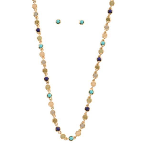 RHINESTONE TENNIS NECKLACE EARRING SET