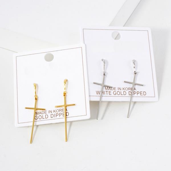 CROSS METAL GOLD DIPPED EARRING