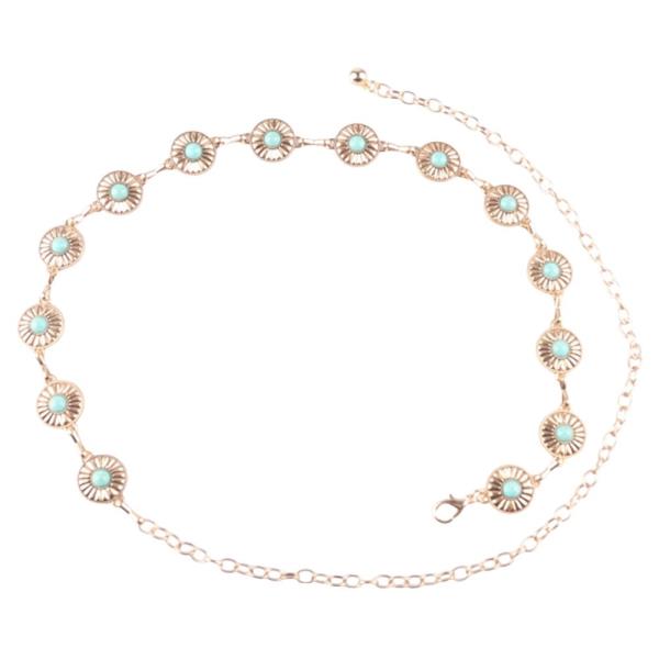 WESTERN TQ STONE METAL CHAIN BELT