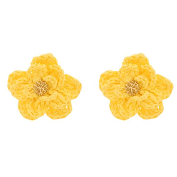RAFFIA FLOWER STUD EARRING
