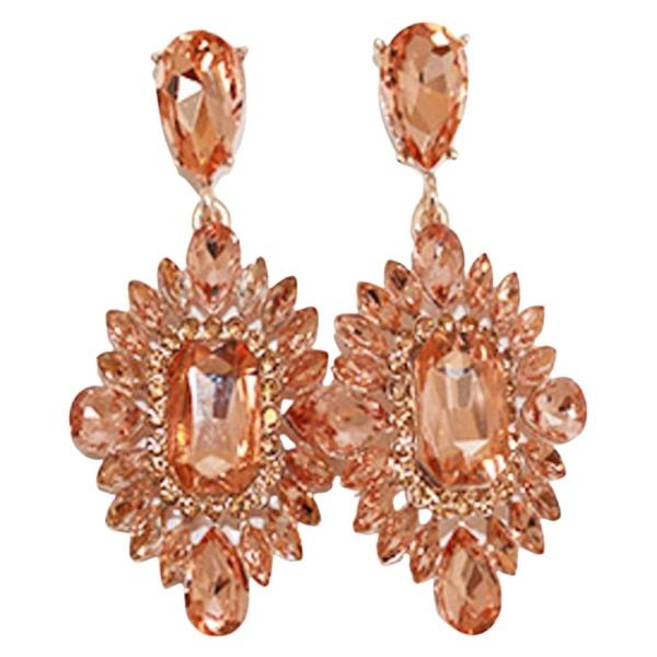 CRYSTAL RHINESTONE CLUSTER DANGLE EARRING