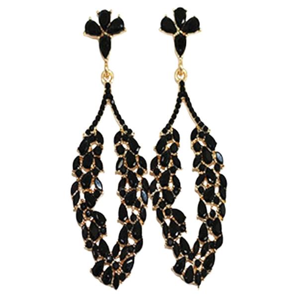 CRYSTAL RHINESTONE GLASS CLUSTER DANGLE EARRING