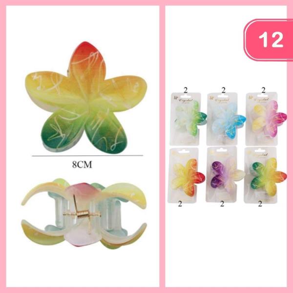 HAWAII FLOWER HAIR CLAW CLIP (12 UNITS)