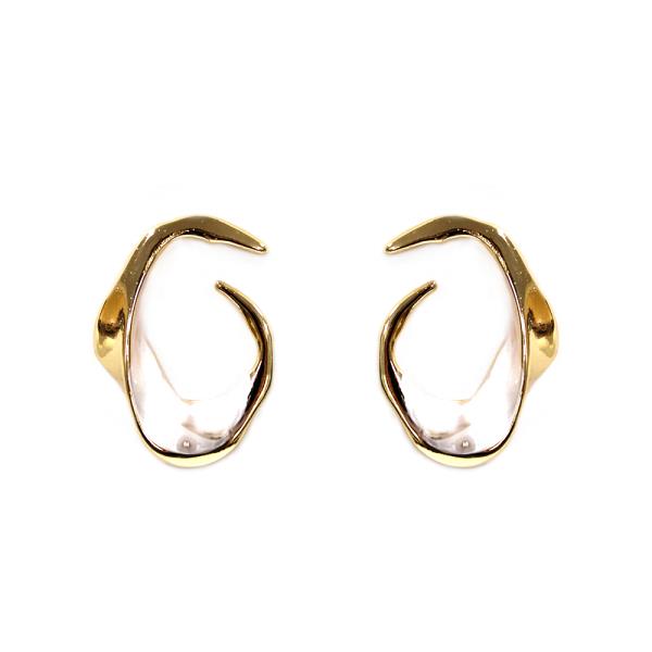 TEXTURED METAL HOOP EARRING