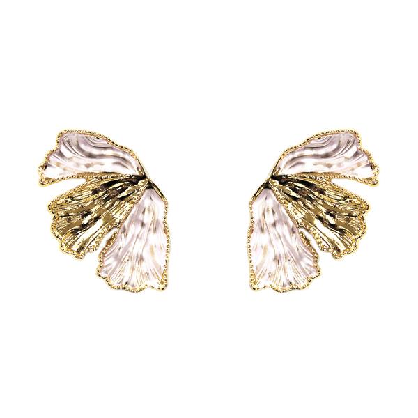 TWO TONE FLOWER SHAPE EARRING