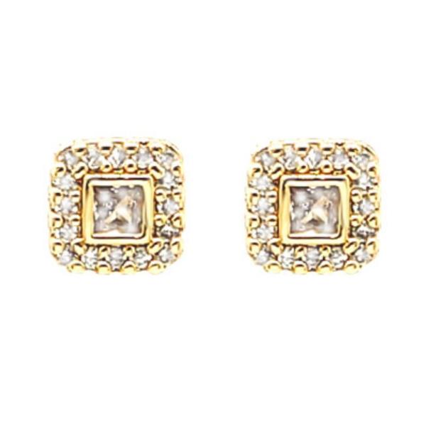 SQUARE RHINESTONE STUD EARRING
