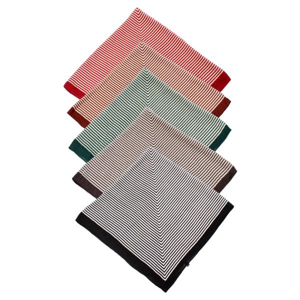 SOFT LIGHTWEIGHT STRIPE PATTERN PLEATS BANDANA SCARF