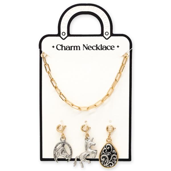 SECRET BOX WESTERN CHARMS OVAL LINK NECKLACE