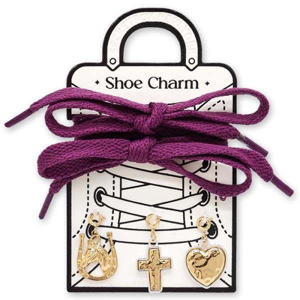 SECRET BOX CROSS HEART SHOE CHARM