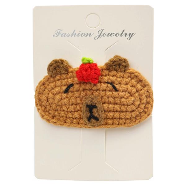 CAPYBARA CROCHET KNIT SNAP HAIR PIN