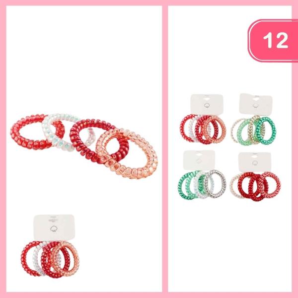 SPIRAL HAIR TIE (12 UNITS)
