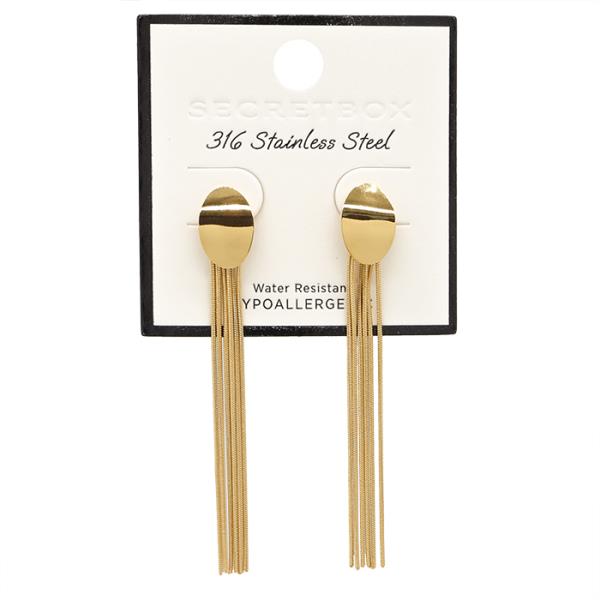 SECRET BOX STAINLESS STEEL DANGLE EARRING