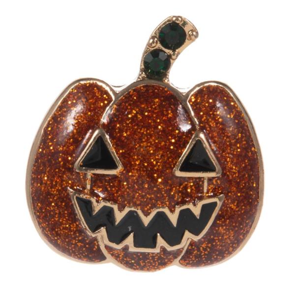 PUMPKIN SHAPED ENAMEL SINGLE BROOCH