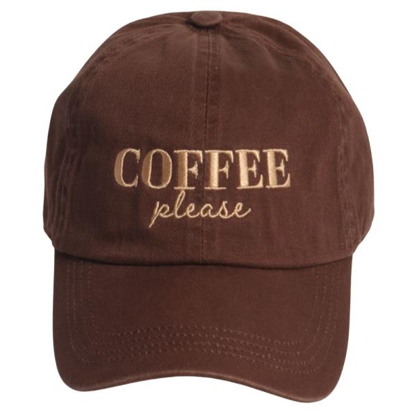 COFFEE PLEASE EMB WASHED CAP