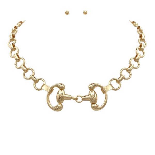 HORSEBIT METAL LINK WATER RESISTANT NECKLACE SET