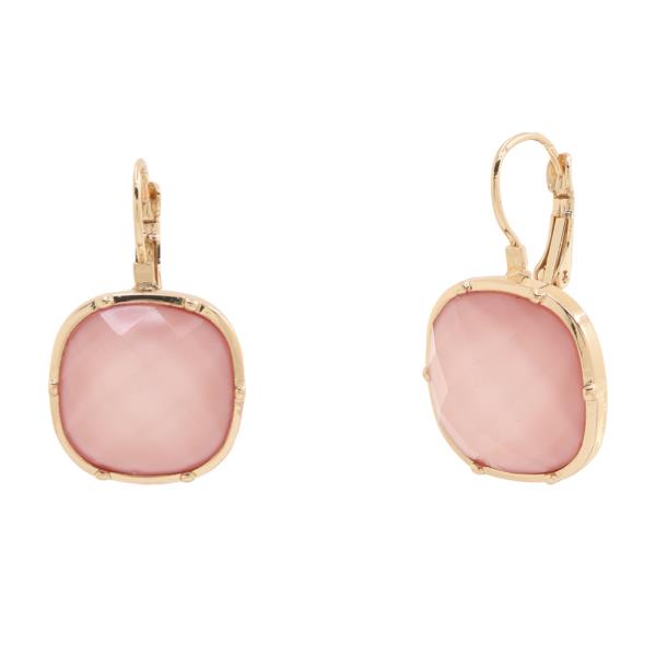 COLOR STONE OVAL DANGLE EARRING