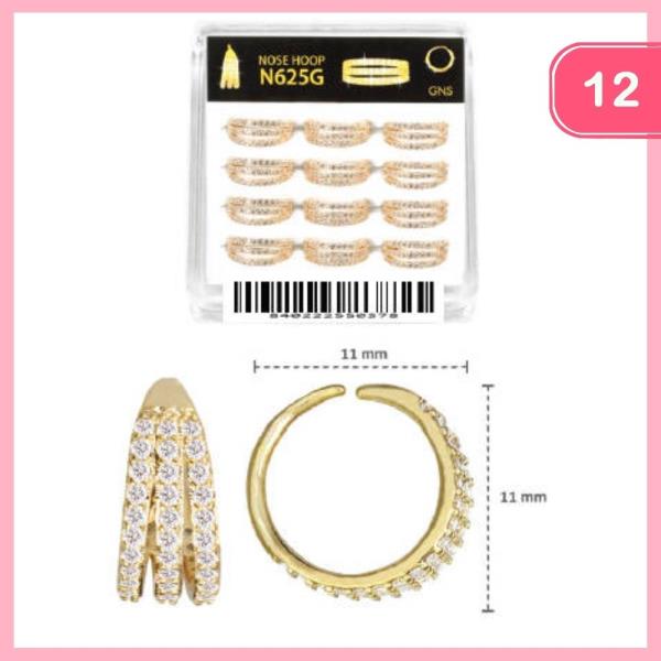 LAYERED RHINESTONE NOSE RING 1 BOX