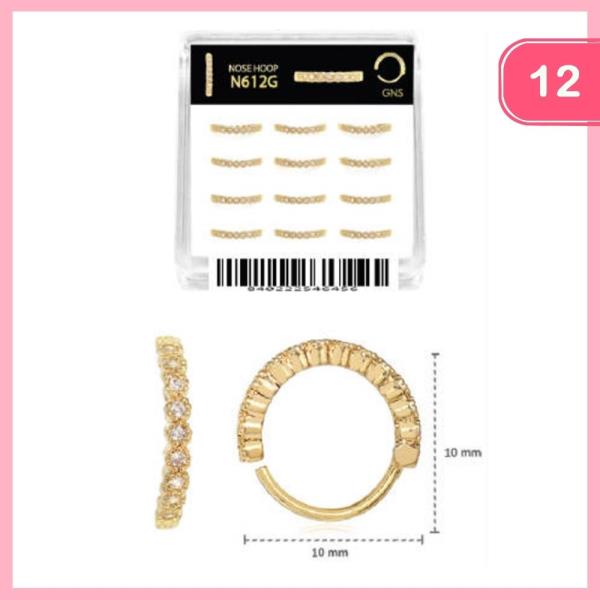 RHINESTONE NOSE HOOP RING 1 BOX