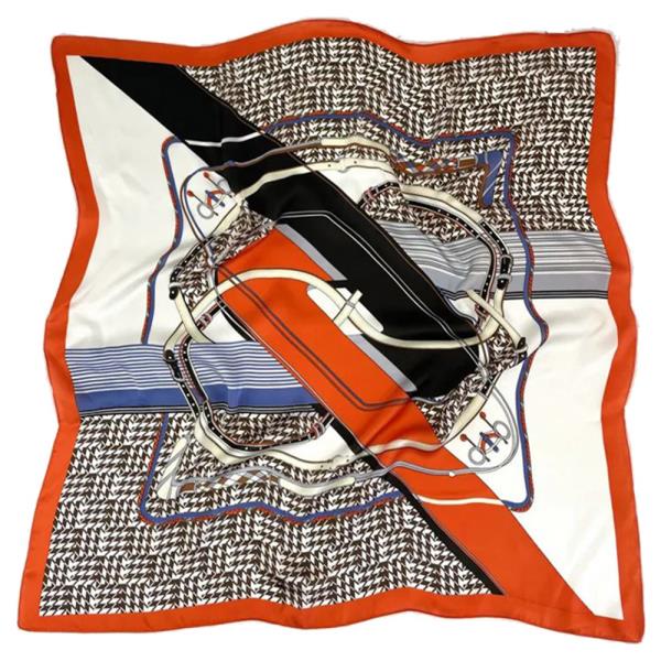 ORANGE VINTAGE SQUARE LUXE SILKY BANDANA