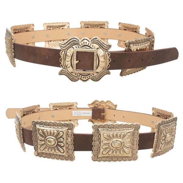 RECTANGLE CONCHO LINK BELT