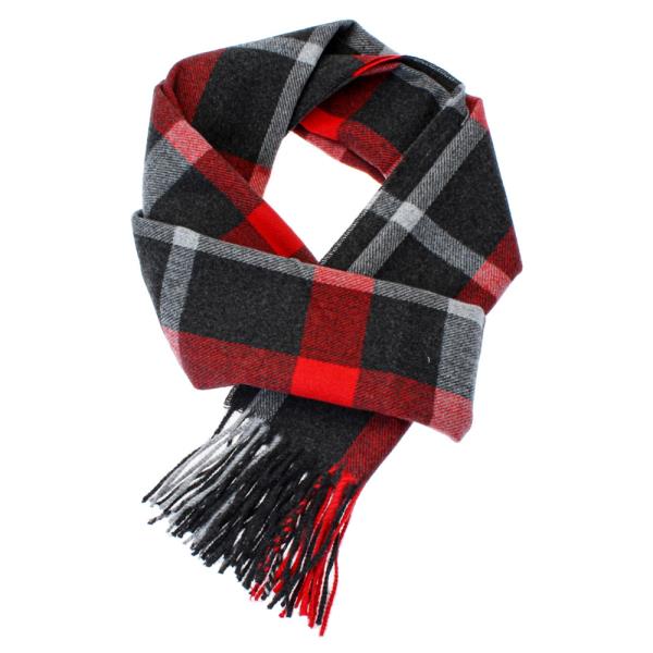 FRINGE OBLONG PLAID SCARF