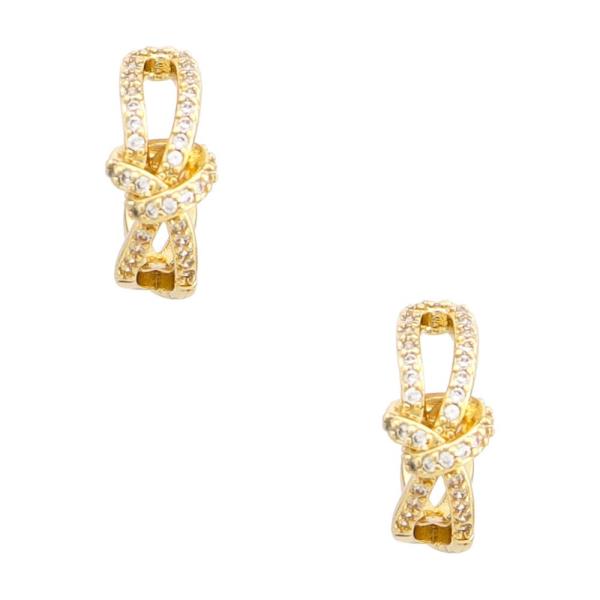 KNOT PAVE RHINESTONE METAL EARRING