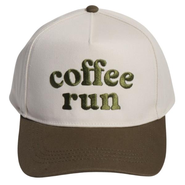 COFFEE RUN EMBROIDERED BASEBALL CAP