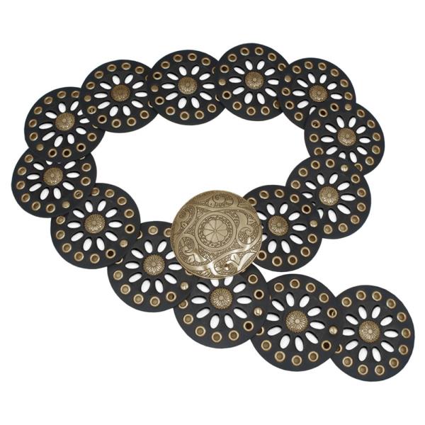 FLORAL MANDALA CUT OUT EYELET DISC HIP BELT
