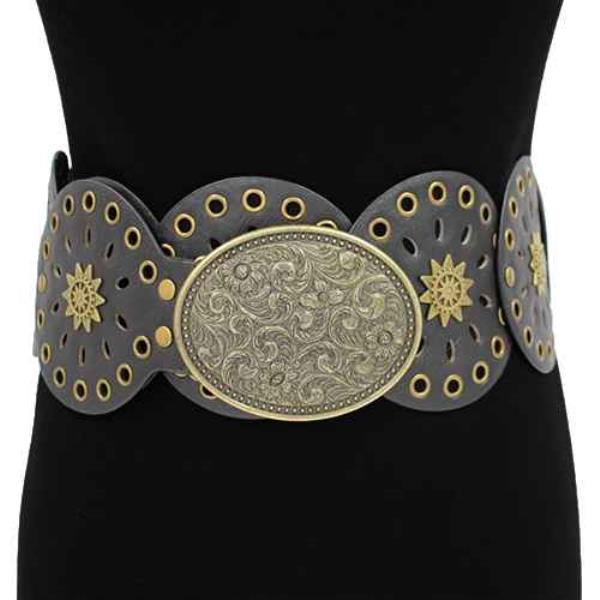 Y2K WESTERN WIDE OVAL BUCKLE BELT
