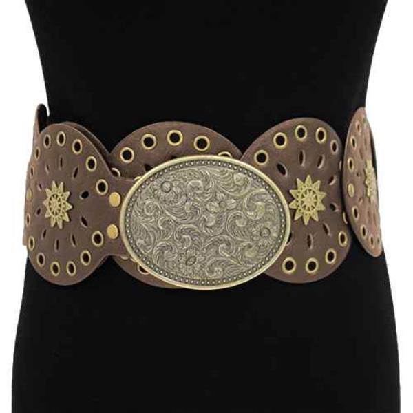 Y2K WESTERN WIDE OVAL BUCKLE BELT