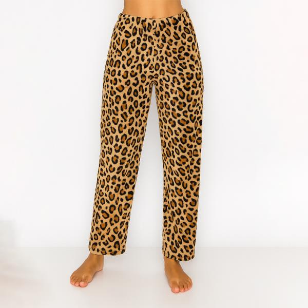 COZY MICROFIBER LEOPARD PATTERN PAJAMA PANTS