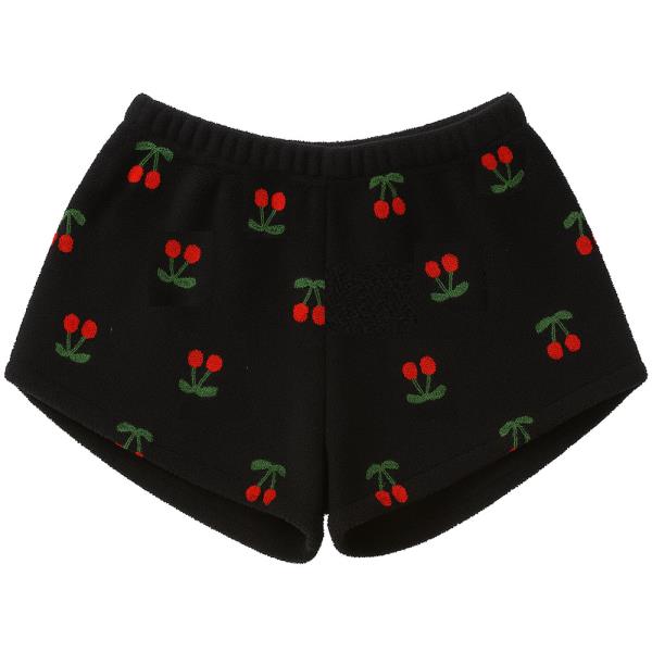 COZY MICROFIBER CHERRY PRINT PAJAMA SHORTS
