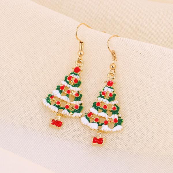 CHRISTMAS TREE DANGLE EARRING
