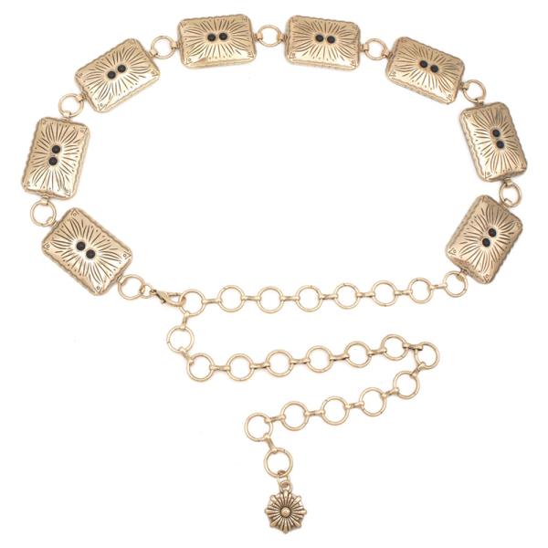 SOUTHWESTERN ETCHED RECTANGLE CAB ACCENT CHAIN BELT