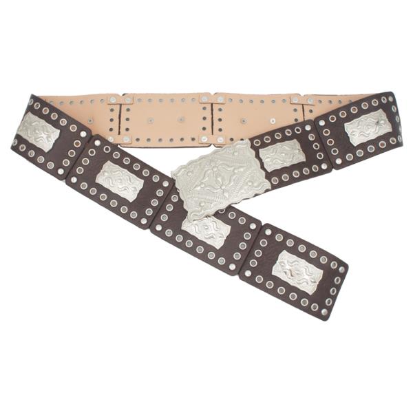 RECTANGLE MOROCCAN FLORA EYELET HIP BELT