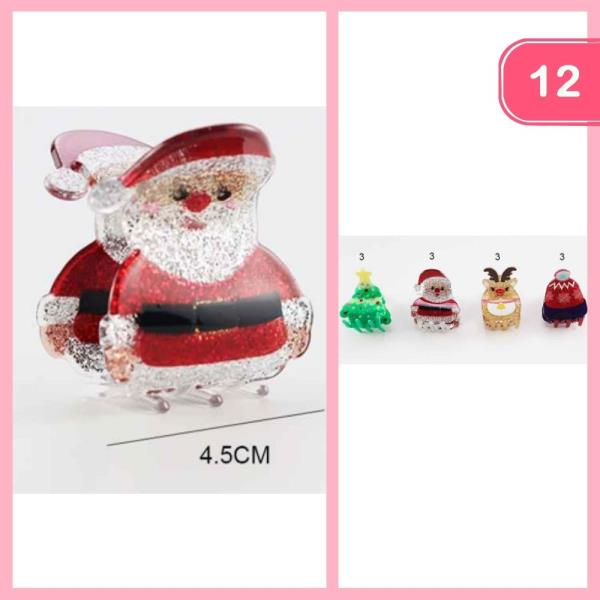 CHRISTMAS HAIR CLAW CLIP (12 UNITS)