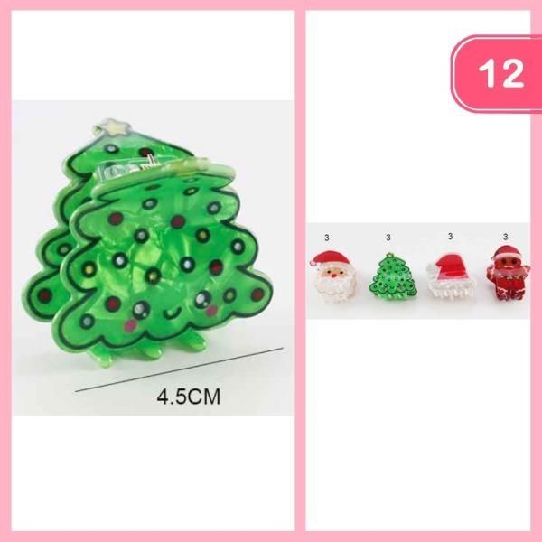 CHRISTMAS HAIR CLAW CLIP (12 UNITS)