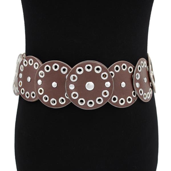 Y2K METAL STUDDED GROMMET DISC BELT