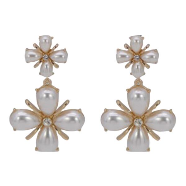 PEARL FLOWER DROP EARRING