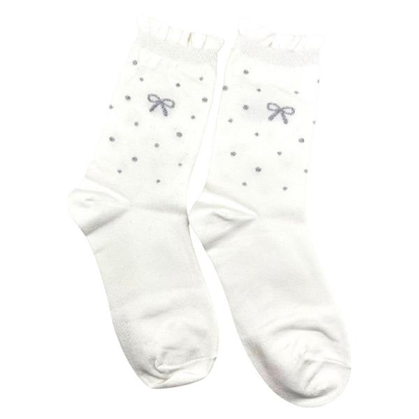 DOT STAR BOW HEART  CREW SOCKS