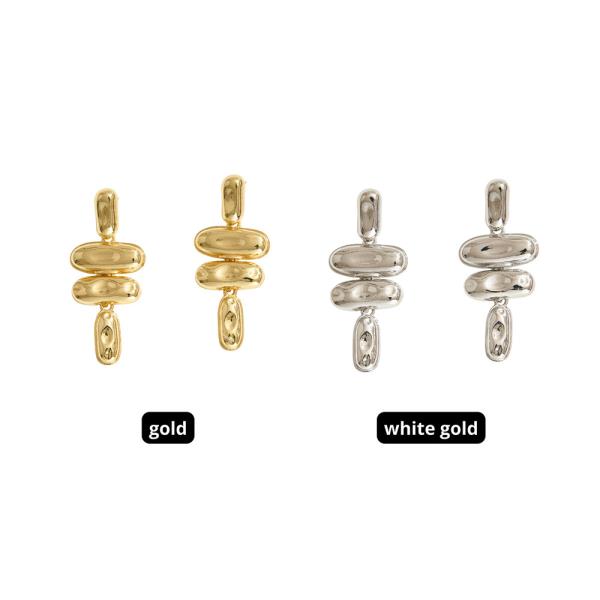 14K GOLD DIPPED GEOMETRIC DROP POST EARRING