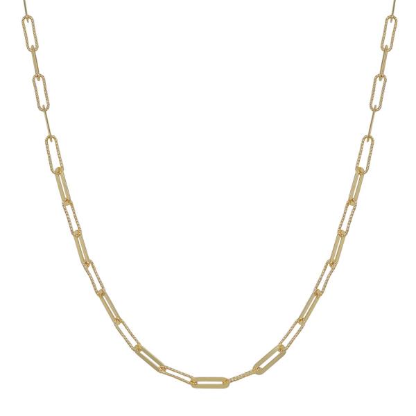 TWO DIFFERENT TEXTURE THIN CLIP WATER RESISTANT NECKLACE