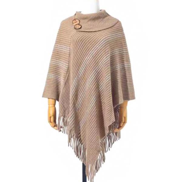 SHIMMERING FRINGE PONCHO
