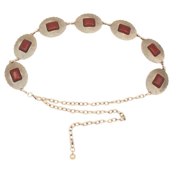 RIBBED SWIRL CAB BOHO CHAIN BELT