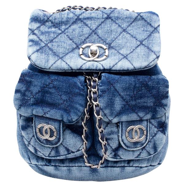 QUILTED DENIM DESIGN BACKPACK