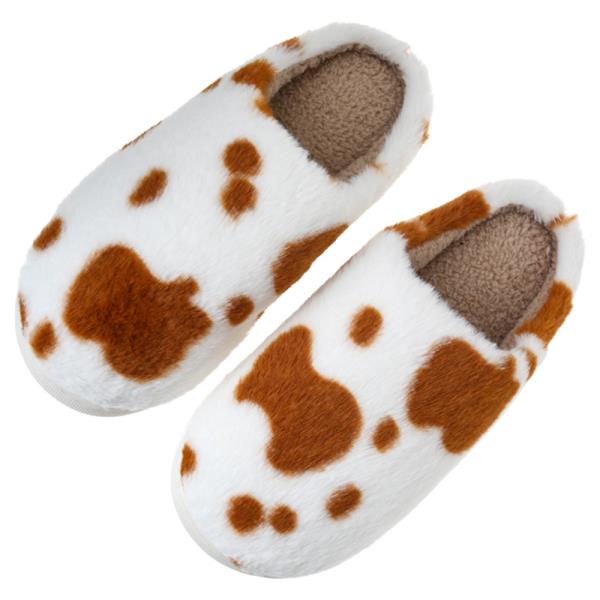 COW PRINT COZY HOME SLIPPER - SM SIZE